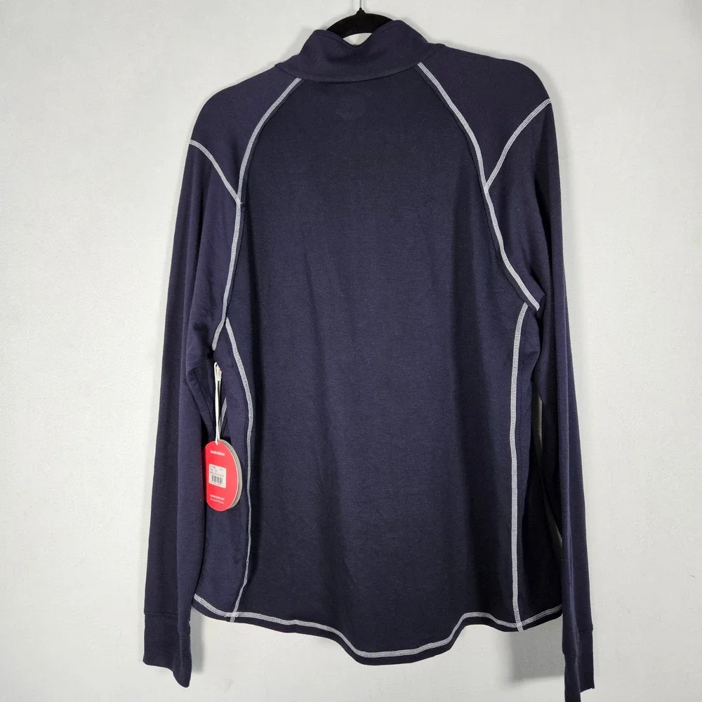 NWT Toes on the Nose Barrel Raglan Half Zip Men L Navy Performance Gorpcore Surf